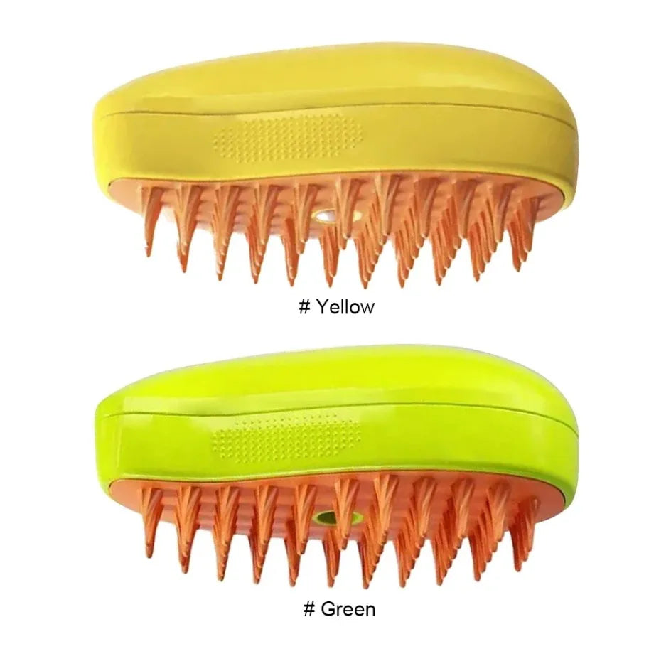 USB Rechargeable 3-in-1 Pet Grooming Brush with Steam Spray & Massage, Anti-Flying Hair Electric Bath Brush for Dog Cat Shedding