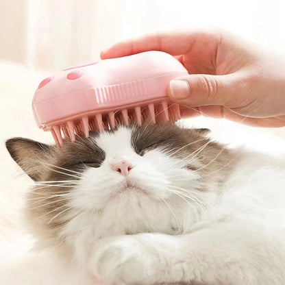 Cat Steam Brush Dog Massage Comb with Electric Water Spray Soft Silicone Pet Grooming Brush for Removing Tangled and Loose Hair