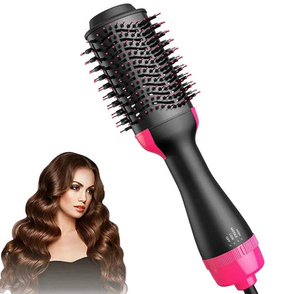 2025 New 3-in-1 Hot Air Comb Fluffy Comb Without Damaging Hair Dry And Wet Roll Straight Dual-Use Negative Ion Styling Comb