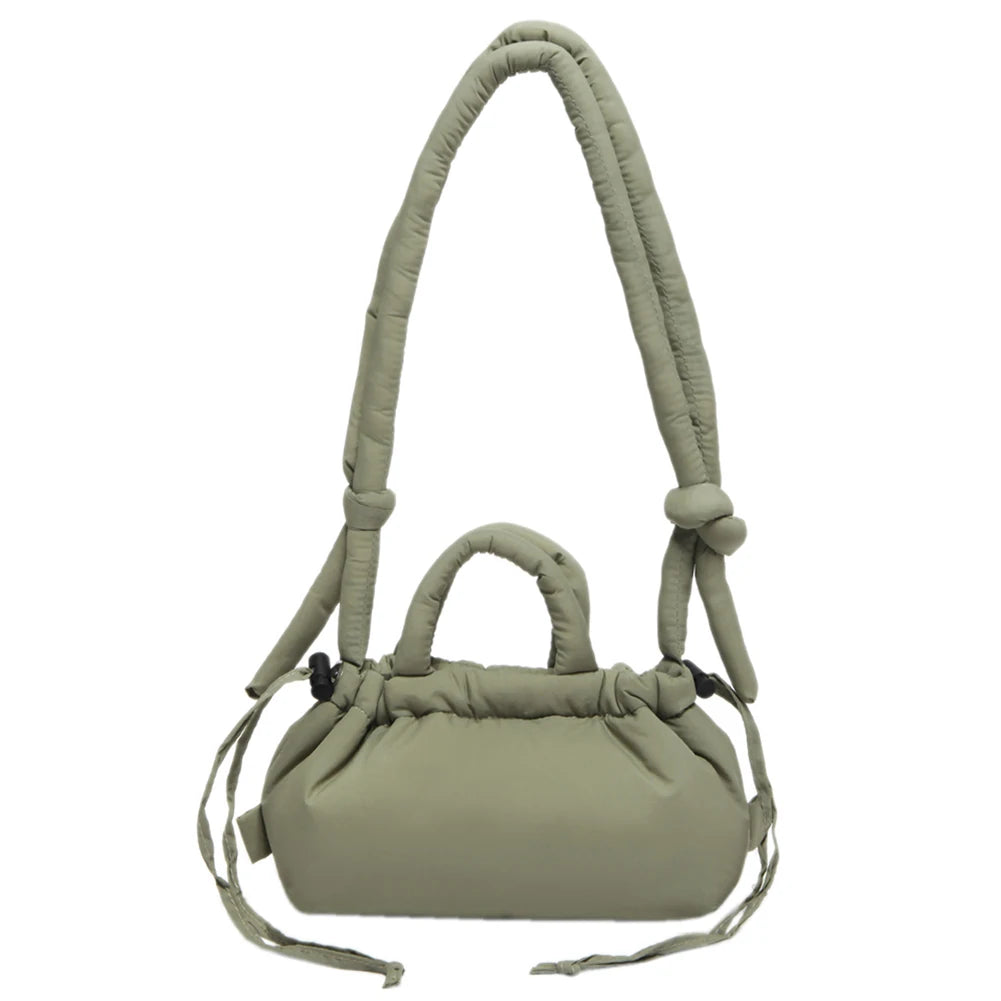 Puffer Tote Bag for Women Lightweight Down Cotton Padded Crossbody Bag Large Capacity Handbag Puffy Purse for Shopping Travel ﻿