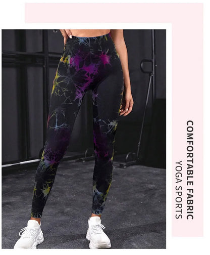 26 Colors Tie-dye High Elastic Yoga Leggings 2025 Women High Waist Fitness Outfits for Women Sports Gym Athletic Jogging Workout