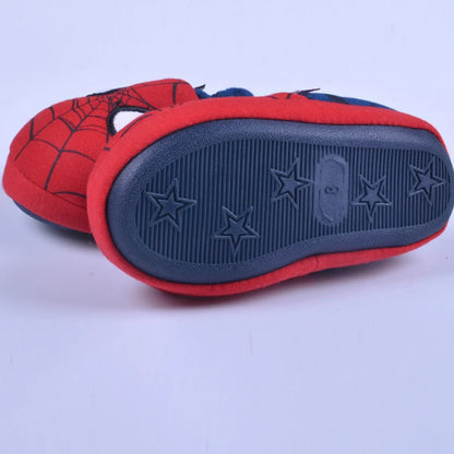 Disney Indoor Home Slippers Parent-child Heel Cotton Anti-skid Floor Children's Shoes Breathable Cartoon Red Slippers Size 26-46