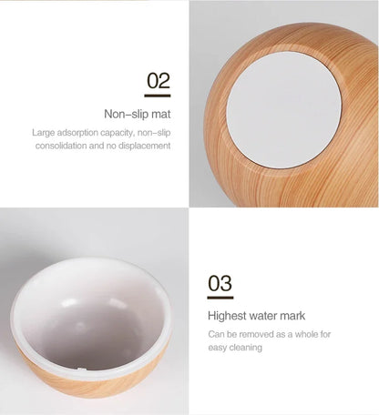 USB Ultrasonic Cool Mist Sprayer Essential Oil Fragrance Mini Home Wood Grain Air Humidifier Electric Air Aroma Diffuser Purifie