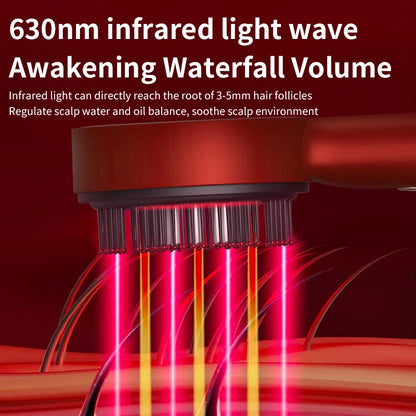 Red Light Vibration Head Massage Comb Electric Massage Comb Oil Applicator Nourishing Scalp Brush Hair Growth Anti Hair Loss