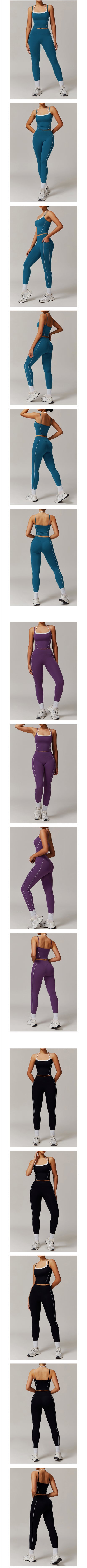 Gym Leggings 2 Pieces Yoga Set Sportswear Women Gym Clothes Yoga Suits For Women Fitness Vest Crop Top Tracksuits Sports Bra