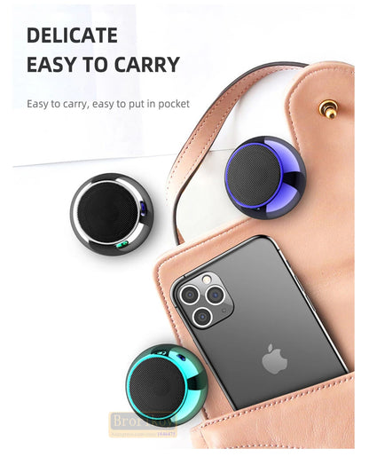 Metal Mini Wireless Bluetooth Speaker Hifi Portable Music Subwoofer Super Bass Stereo Column Mobile Phone Computer Music Player