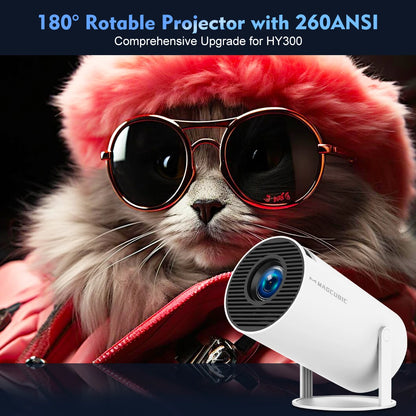 Magi cubic Projector HY300 Pro 4K Android 11 Dual Wifi6 260ANSI Allwinner H713 BT5.0 1080P 1280*720P Home Cinema Outdoor Projector