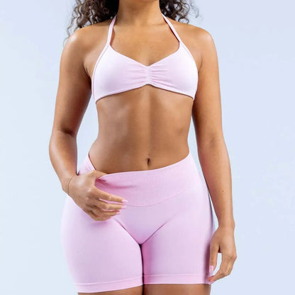 DLOGO Summer Women Sports Bra with Logo Sexy Exposed Suspender Chest Cushion Suspender Gym Sports Yoga Suspender, Bra