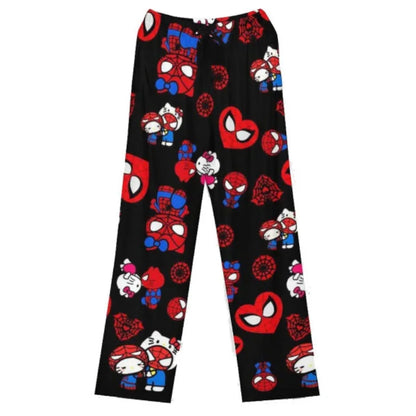 Spider Man Pajama Spring and Summer Korean Edition Couple Pants Spiderman Trousers Print Children Home Casual Long Sleep Pants