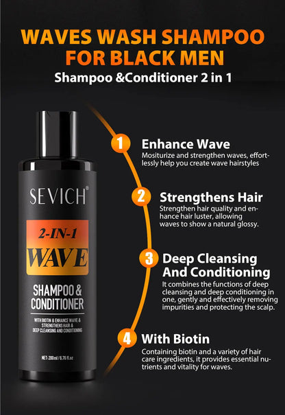 Biotin Wave Pomade For Deep Waves 360 Strong Hold Hair Styling Cream Wavy Hair Oil With Brush Waves Cream For African Black Men