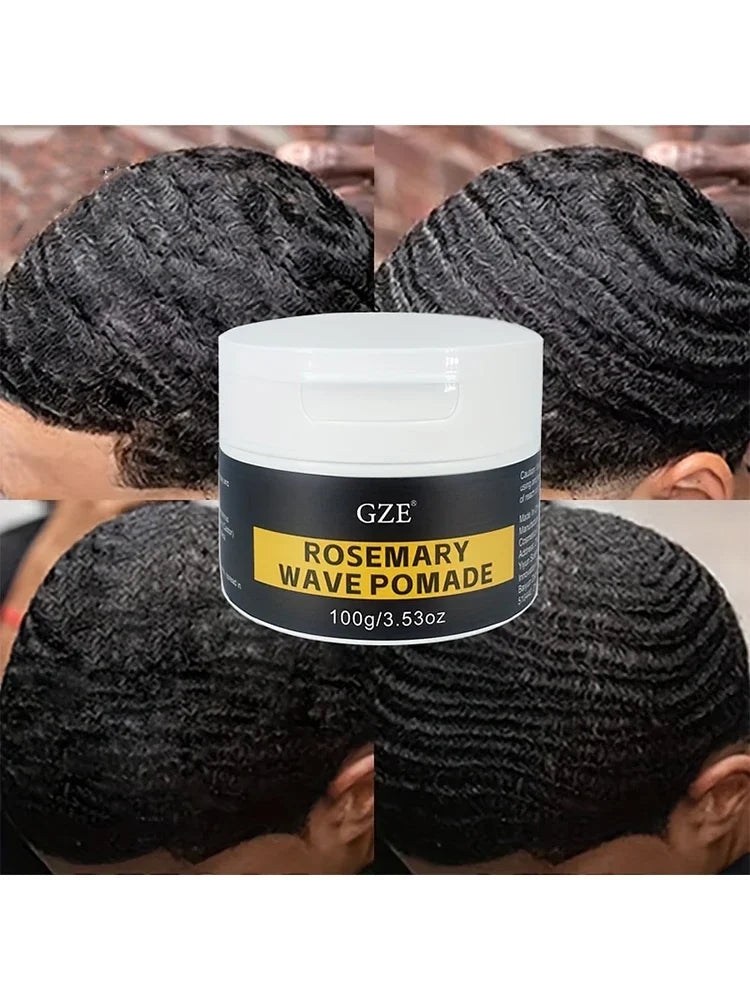 GZE ROSEMARY WAVE POMADE DEEP WAVES POMADE- Water-Based Hair Cream for 360 Wave Training and Wolfing - Styling, Strong Hold