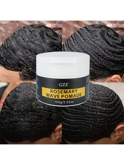GZE ROSEMARY WAVE POMADE DEEP WAVES POMADE- Water-Based Hair Cream for 360 Wave Training and Wolfing - Styling, Strong Hold