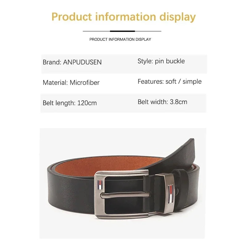 Man Belt Luxury Designer Brand High Quality Men Belt Male PU Leather Belt Men Alloy Pin Buckle Jeans Waistband Waist Straps