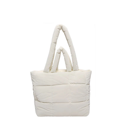 Puffer Tote Bag for Women Lightweight Down Cotton Padded Crossbody Bag Large Capacity Handbag Puffy Purse for Shopping Travel ﻿