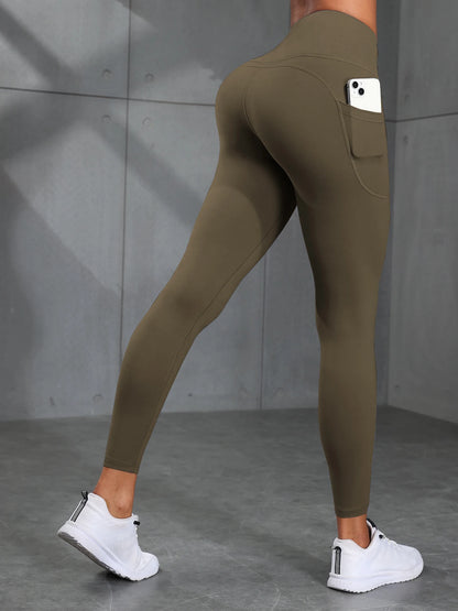 Women Camouflage Print High Waisted Sports Pocket Suitable For Running, Fitness, Yoga, Outdoor Adventure, Squat-Proof Leggings