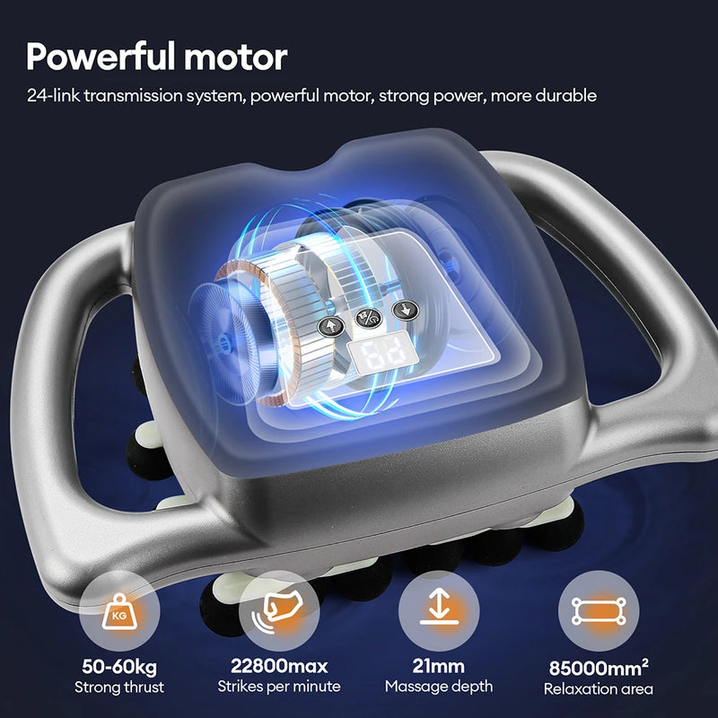 22-Head Fascia Gun High-Frequency Vibration Body Massage Gun Back and Waist Massager Massager Neck Shoulder Massager masajeador