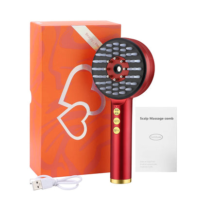 Electric Microcurrent Spray Massage Comb Red Blue LED Hair Follicle Comb Scalp Nano Atomized Head Massager Hair Growth Anti Loss