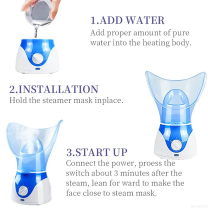 Facial Sauna Home Spa Warm Mist Moisturizing Pore Cleanser Removing Acne Aromatherapy Skin Care Face Steamer