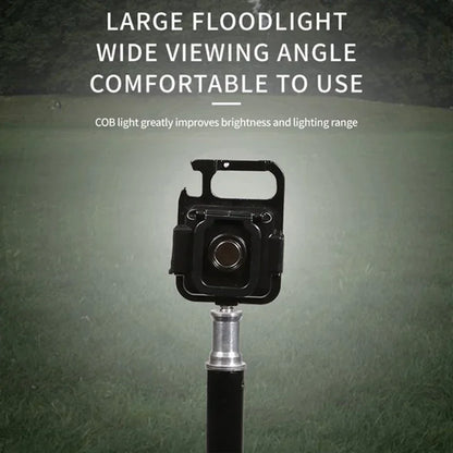 Keychain Light Mini Multifunctional Camping Flashlight USB Rechargeable LED Portable Bright COB Pocket Clip Lantern Outdoor Work