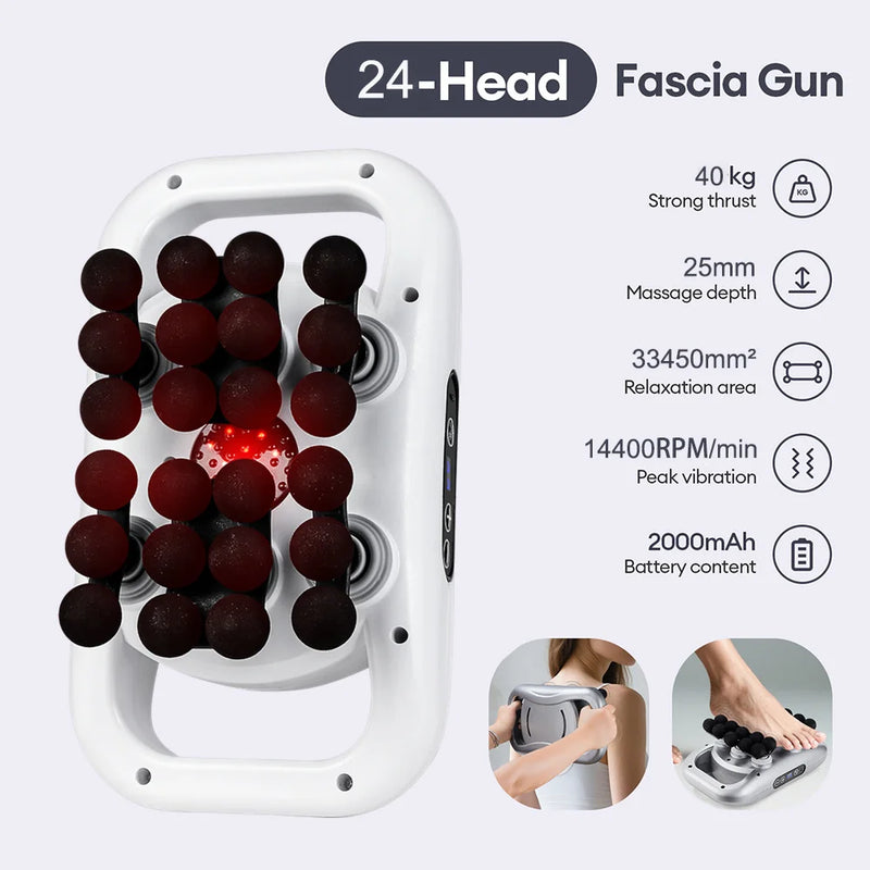 22-Head Fascia Gun High-Frequency Vibration Body Massage Gun Back and Waist Massager Massager Neck Shoulder Massager masajeador