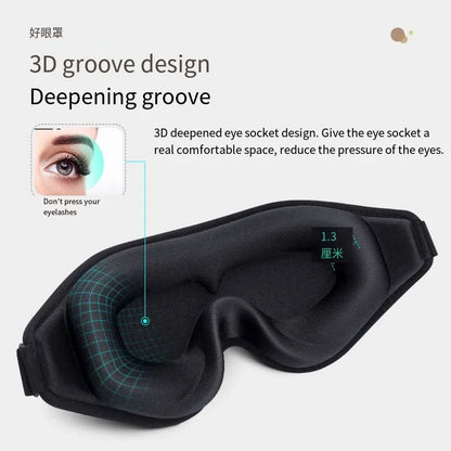 3D Sleep Mask Blindfold Sleeping Aid Eye Mask Soft Memory Foam Face Mask Eyeshade 99% Blockout Light Slaapmasker Eye Cover Patch