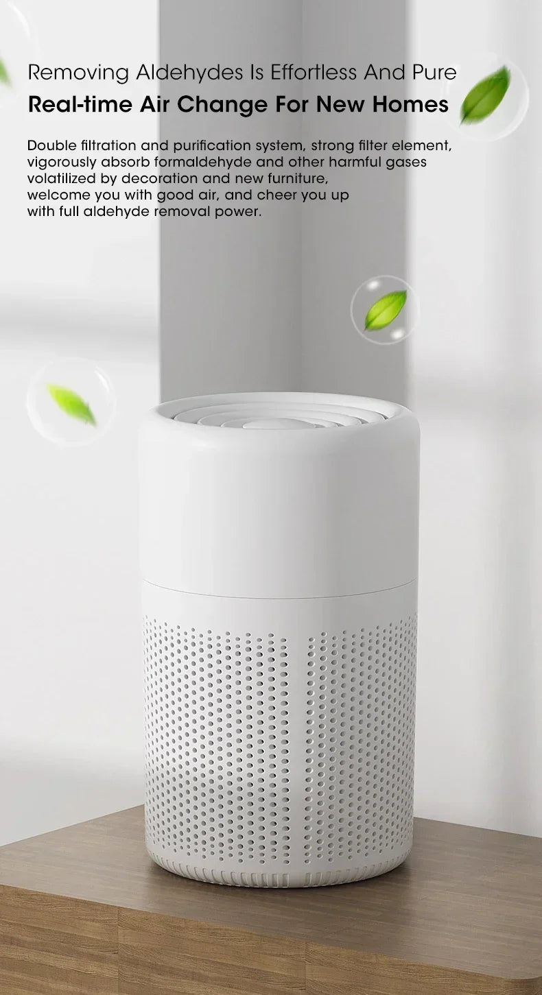 Air Purifier Smoke Odor Negative Ion Generator Household HEPA Air Purifier Efficient Purifying Air Formaldehyde for Car and Room