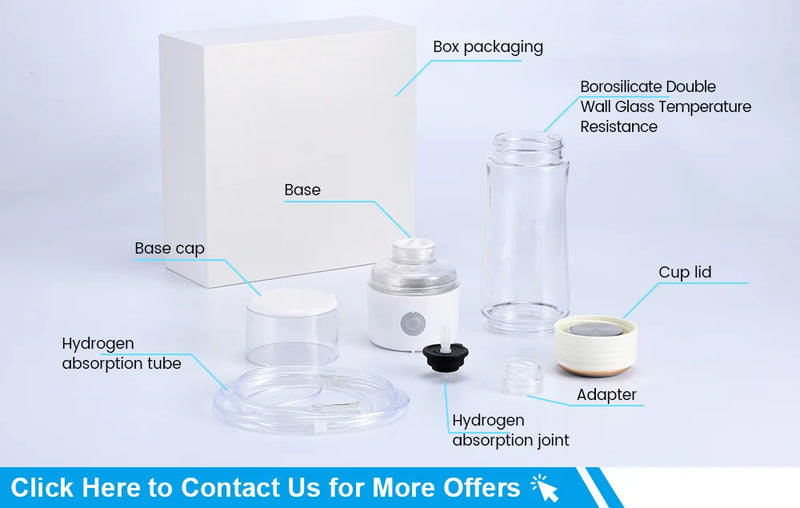 2300ppb Hydrogen Bottle Hydrogen Water Generator Bottle SPE Hydrogen Rich Water Bottle Quick Electrolysis Hydrogen Bottles Water