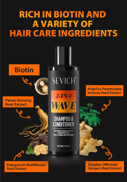 Deep Wave Control Pomade Shampoo Kit Biotin Prevent Hair Loss Edge Control Gel Sport Strong Hold Wave Hair Gel For African Men
