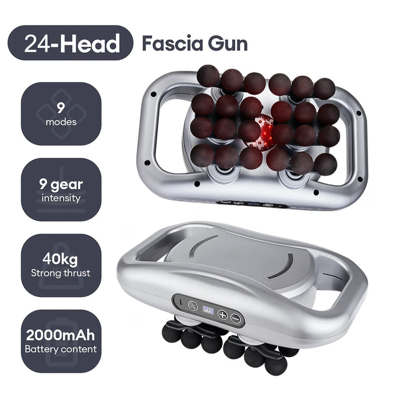 22-Head Fascia Gun High-Frequency Vibration Body Massage Gun Back and Waist Massager Massager Neck Shoulder Massager masajeador