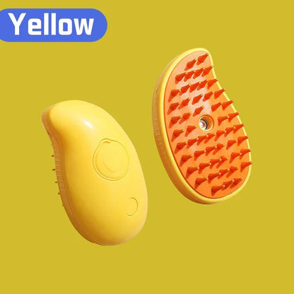 USB Rechargeable 3-in-1 Pet Grooming Brush with Steam Spray & Massage, Anti-Flying Hair Electric Bath Brush for Dog Cat Shedding