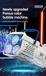 60 Holes Bubble Gun LED Light Electric Automatic Rocket Soap Bubble Machine Toys for Kids Outdoor Wedding Party Children's Gifts