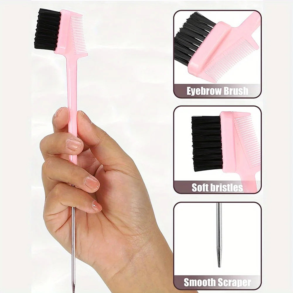 5pcs Hair Styling Set Mist Water Spray Bottle Candy Brush Pointed Tail Edge Control Brush Wide-tooth Hairbrush Hairdressing Tool