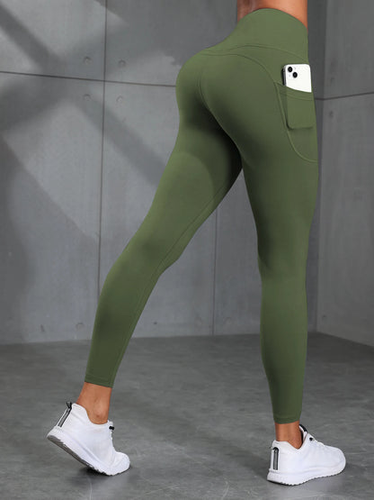 Women Camouflage Print High Waisted Sports Pocket Suitable For Running, Fitness, Yoga, Outdoor Adventure, Squat-Proof Leggings