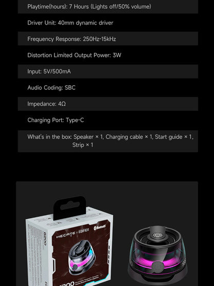 Edifier Portable Bluetooth Speaker HECATE G200 RGB Lighting Magnetic Speaker BT5.3 Mini Sound Box 7 Hours Playback Phone Holder