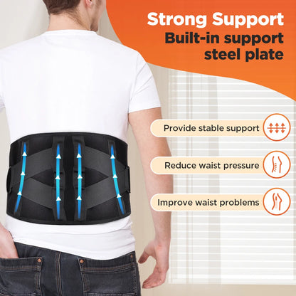 Rechargeable Heated Waist Massager 100 LEDs Red Light Decompression Lumbar Support Belt Blood Circulation Disc Herniation Relief