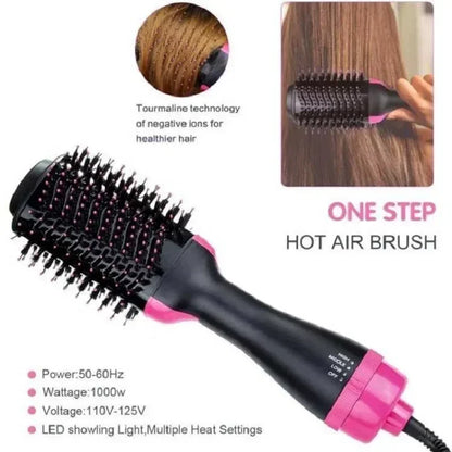 2025 New 3-in-1 Hot Air Comb Fluffy Comb Without Damaging Hair Dry And Wet Roll Straight Dual-Use Negative Ion Styling Comb