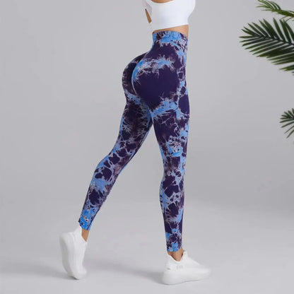 26 Colors Tie-dye High Elastic Yoga Leggings 2025 Women High Waist Fitness Outfits for Women Sports Gym Athletic Jogging Workout