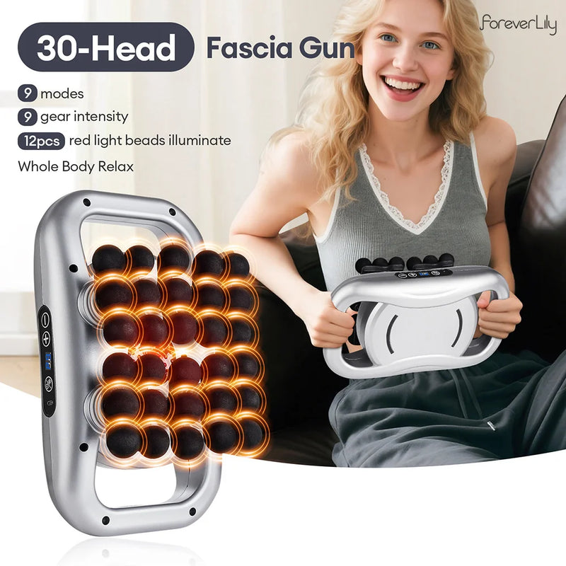 22-Head Fascia Gun High-Frequency Vibration Body Massage Gun Back and Waist Massager Massager Neck Shoulder Massager masajeador