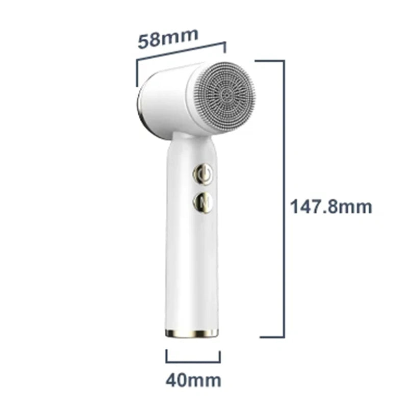 Portable 6-in-1 silicone electric Cleansing brush Facial pore cleaning and exfoliating waterproof Sonic cleansing brush