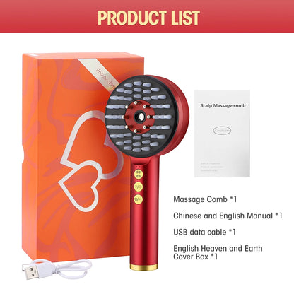 EMS Massage Comb And 50ml Batana Hair Growth Oil Nano Spray Scalp Liquid Applicator LED Therapy Vibration Head Massager Brush
