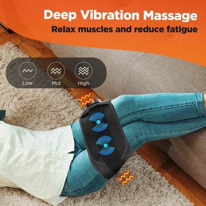 Rechargeable Heated Waist Massager 100 LEDs Red Light Decompression Lumbar Support Belt Blood Circulation Disc Herniation Relief