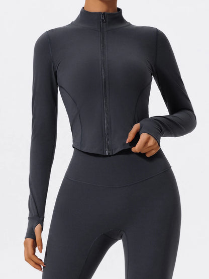 Hearuisavy Ultra-Soft Fabrics Casual Tight Sports Jackets Women Zipper Yoga Clothes Female Quick-Dry Long Sleeve Sportswear