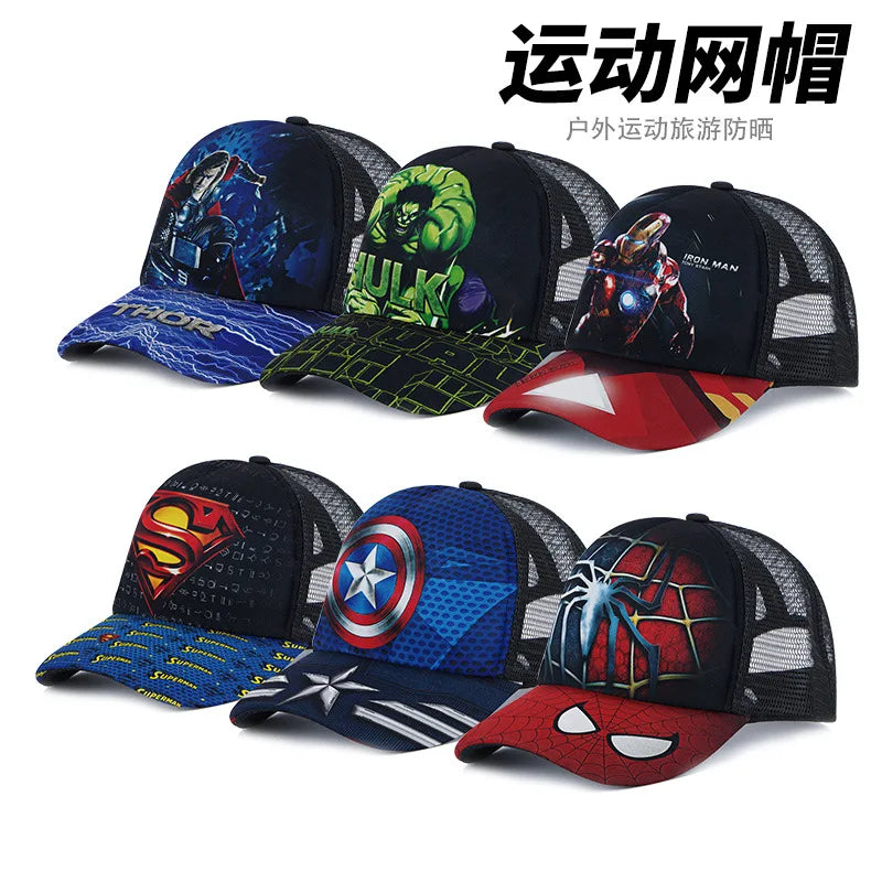 Marvel Anime Cartoon Spiderman Hulk Captain America Iron Man Snapback Cotton Baseball Cap Men Women Hip Hop Dad Mesh Hat