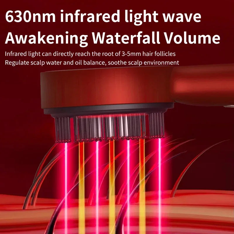 Red Light Vibration Head Massage Comb Electric Massage Comb Oil Applicator Nourishing Scalp Brush Hair Growth Anti Hair Loss