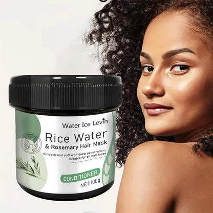 Rice Water Hair Mask Repair Damage Frizzy Treatment Scalp Hair Root Shiny Balm Straighten Soft Hair Care