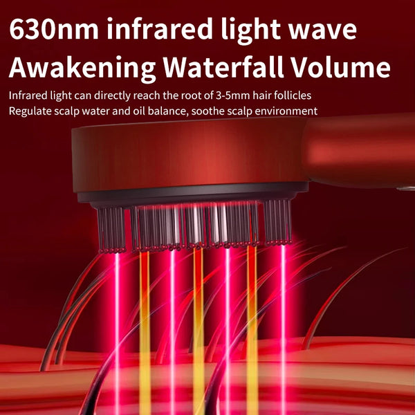 3 Modes Electric Vibration Massage Comb Red Light Hair Growth Massage Scalp Brush Oil Liquid Applicator Head Massager Anti Loss