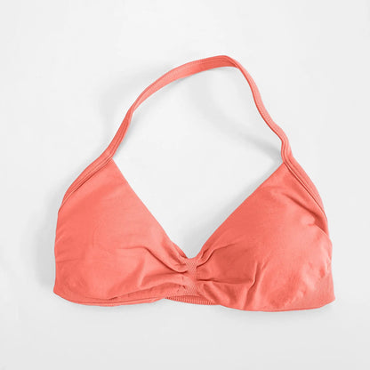 NCLAGEN Impact Strappy Bra Gym Top Women High Support Impact Thin Strap Halter Sports Seamless Bras Scrunch Workout Yoga Tank