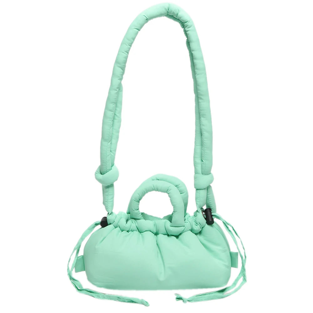 Puffer Tote Bag for Women Lightweight Down Cotton Padded Crossbody Bag Large Capacity Handbag Puffy Purse for Shopping Travel ﻿