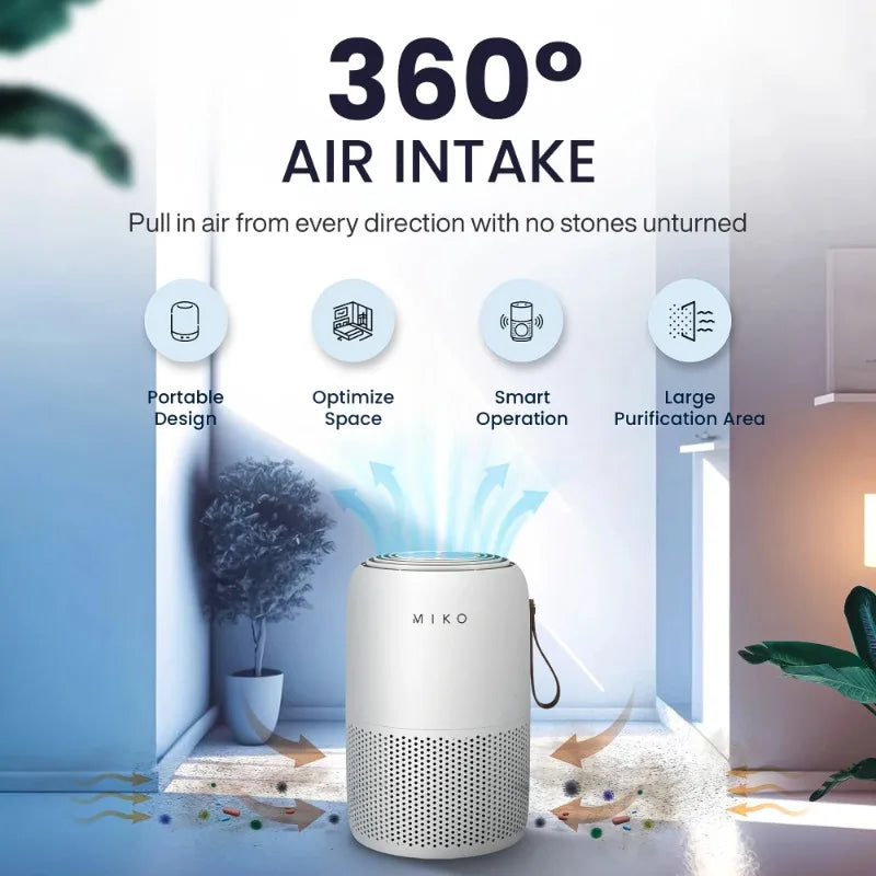 Miko Air Purifier for Large Room up to 770 Sqft - H13 True HEPA Air Cleaner for Pet Hair, Odors, Dust, Pollen for Home