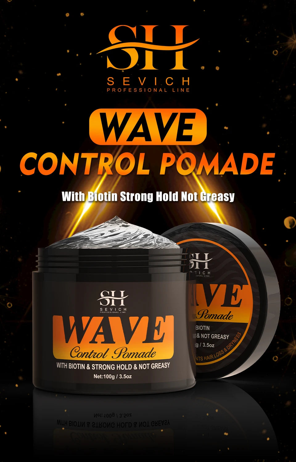 Deep Wave Control Pomade Shampoo Kit Biotin Prevent Hair Loss Edge Control Gel Sport Strong Hold Wave Hair Gel For African Men